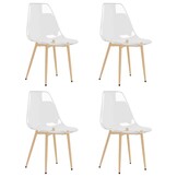 vidaXL Eetkamerstoelen PET Transparant - 3 stuks (van 4) - 60% Korting