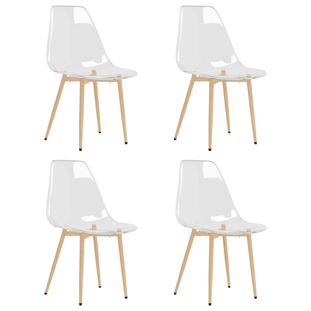 vidaXL Eetkamerstoelen PET Transparant - 3 stuks (van 4) - 60% Korting