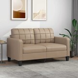 vidaXL Tweezitsbank 140 cm Kunstleer Cappuccino - 35% Korting