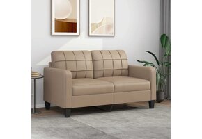 vidaXL Tweezitsbank 140 cm Kunstleer Cappuccino - 35% Korting