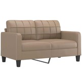 vidaXL Tweezitsbank 140 cm Kunstleer Cappuccino - 35% Korting