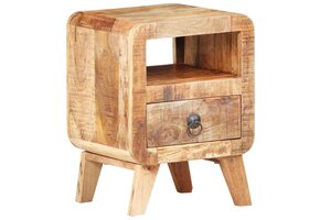 Nachtkastje Mangohout - 30x30x41 cm - Ruw Hout - 41% Korting