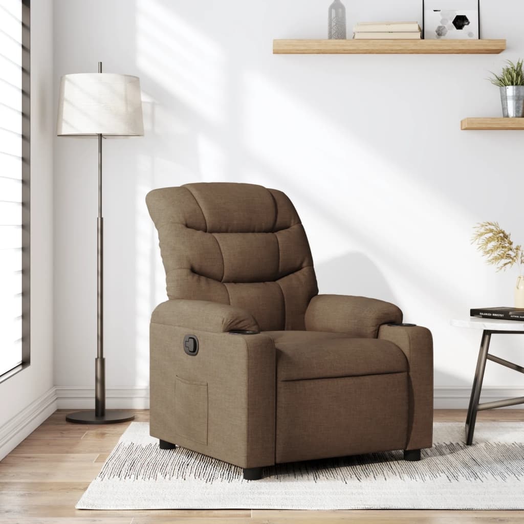 vidaXL Fauteuil verstelbaar stof bruin - 35% Korting!