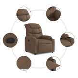 vidaXL Fauteuil verstelbaar stof bruin - 35% Korting!