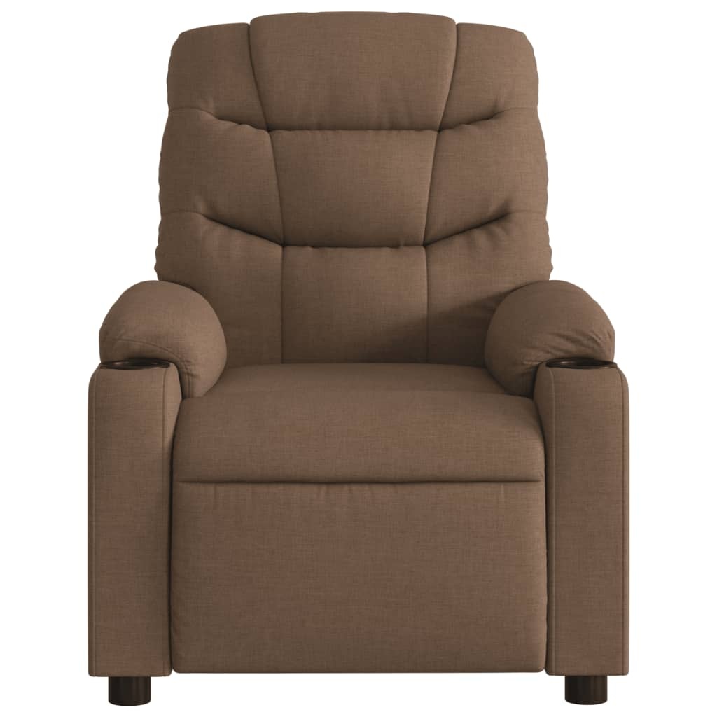 vidaXL Fauteuil verstelbaar stof bruin - 35% Korting!