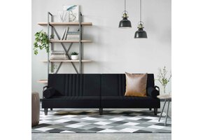 vidaXL Slaapbank met armleuningen fluweel zwart - 30% Korting!