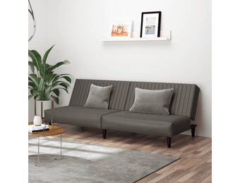 vidaXL Slaapbank 2-zits - Kunstleer Grijs - 30% Korting!