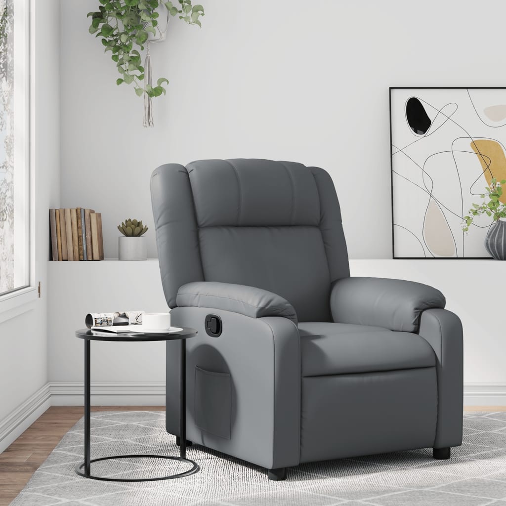 vidaXL Fauteuil Kunstleer Grijs - 30% Korting
