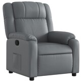 vidaXL Fauteuil Kunstleer Grijs - 30% Korting