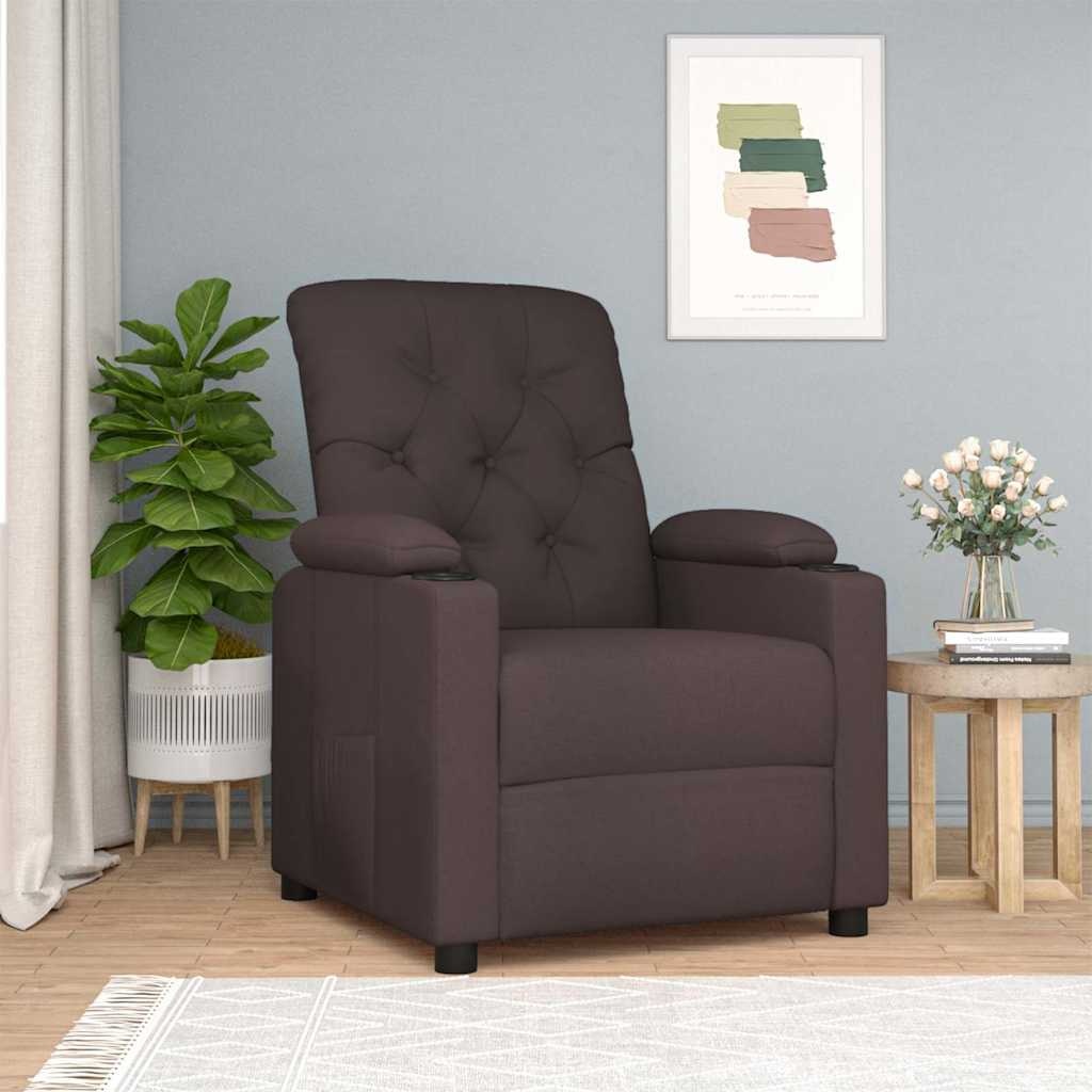 vidaXL Fauteuil Verstelbaar Stof Donkerbruin - 35% Korting