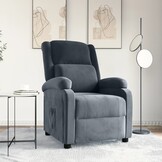 vidaXL Fauteuil Verstelbaar Fluweel Donkergrijs - 55% Korting!