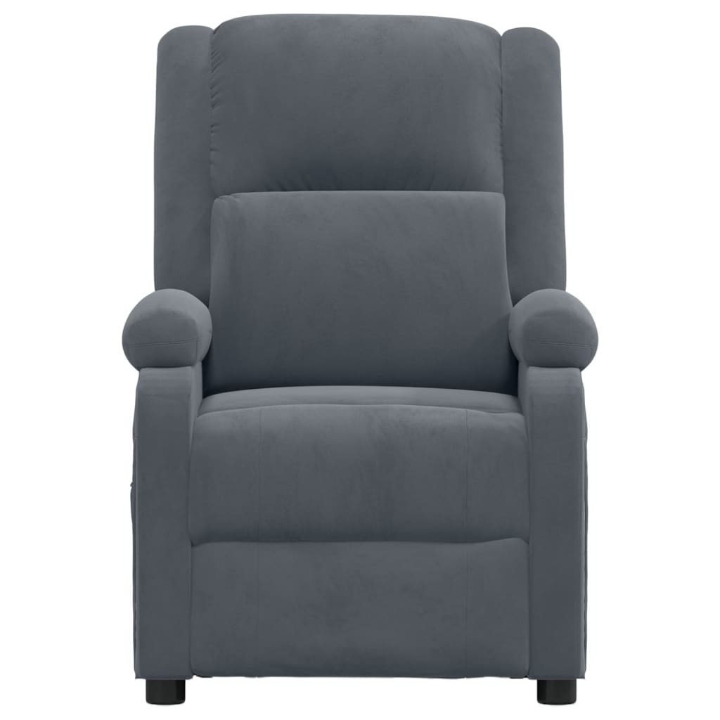 vidaXL Fauteuil Verstelbaar Fluweel Donkergrijs - 55% Korting!