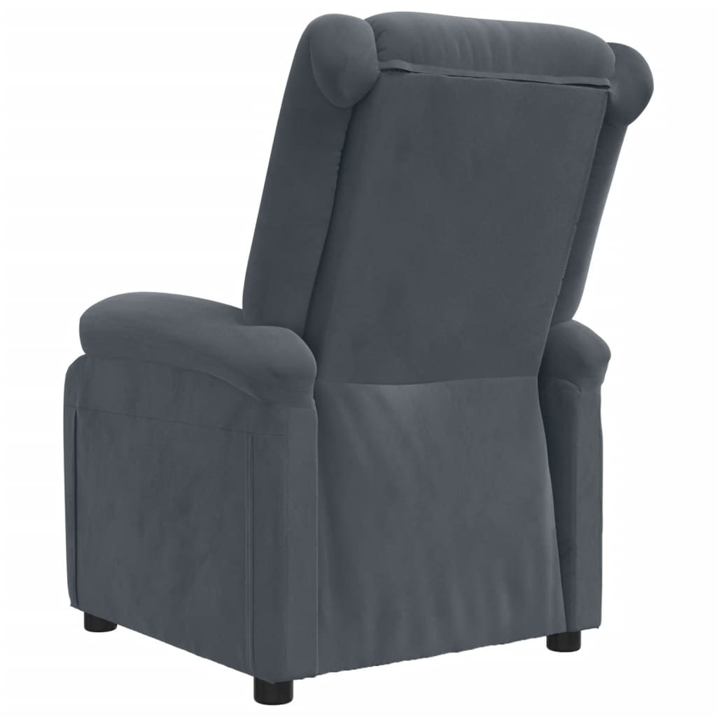 vidaXL Fauteuil Verstelbaar Fluweel Donkergrijs - 55% Korting!