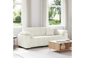 vidaXL 3-zitsbank Crème Fluweel - 60% Korting