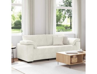 vidaXL 3-zitsbank Crème Fluweel - 60% Korting