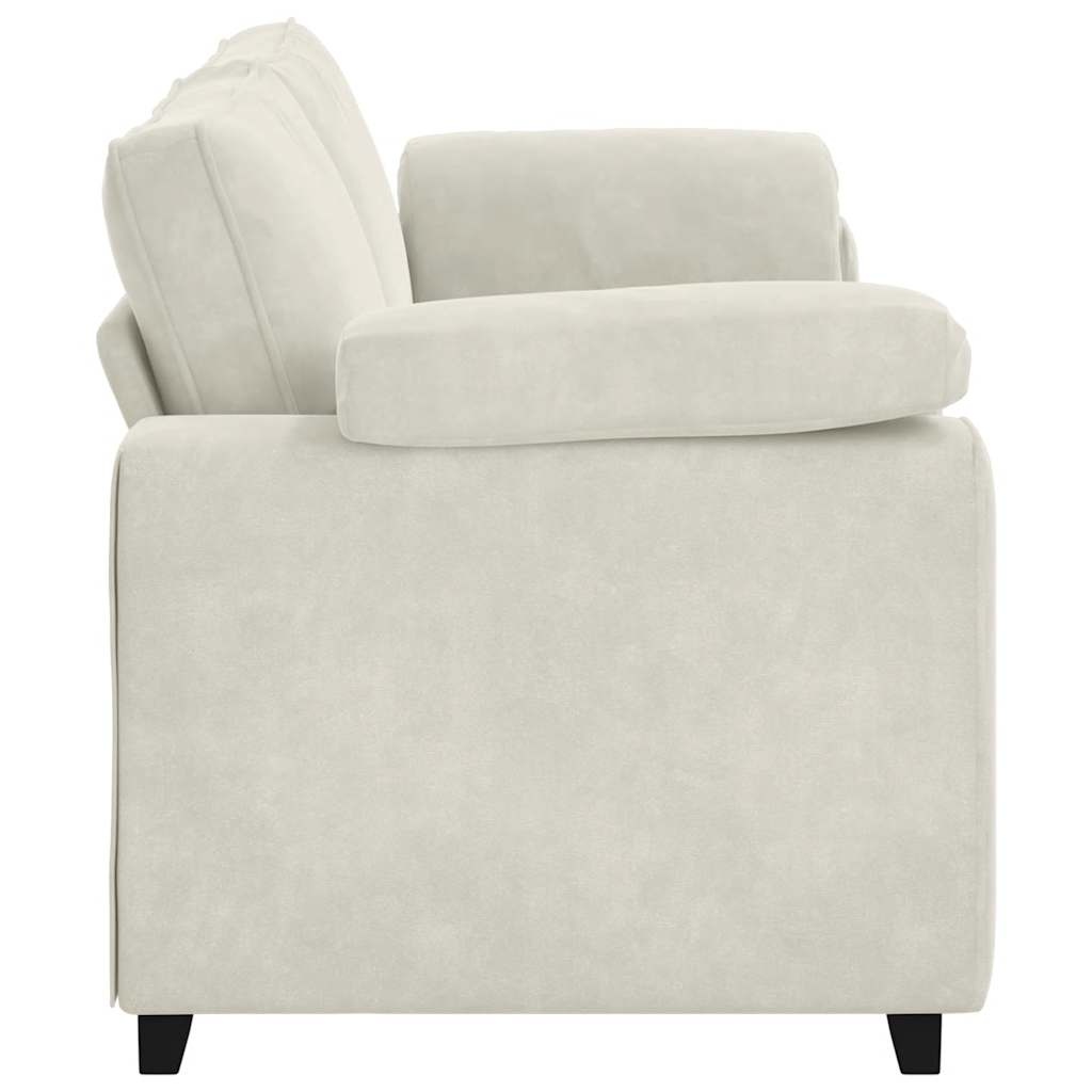 vidaXL 3-zitsbank Crème Fluweel - 60% Korting