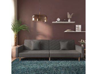 vidaXL Slaapbank 2-zits - 60% Korting! Donkergrijs