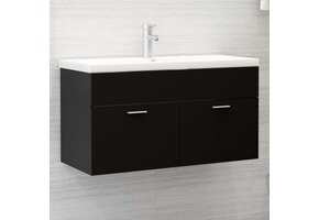 vidaXL Wastafelkast 90x38,5x46 cm bewerkt hout zwart