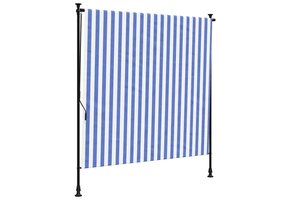 vidaXL Buitenrollgordijn 200x270cm Blauw/Wit - 59% Korting!