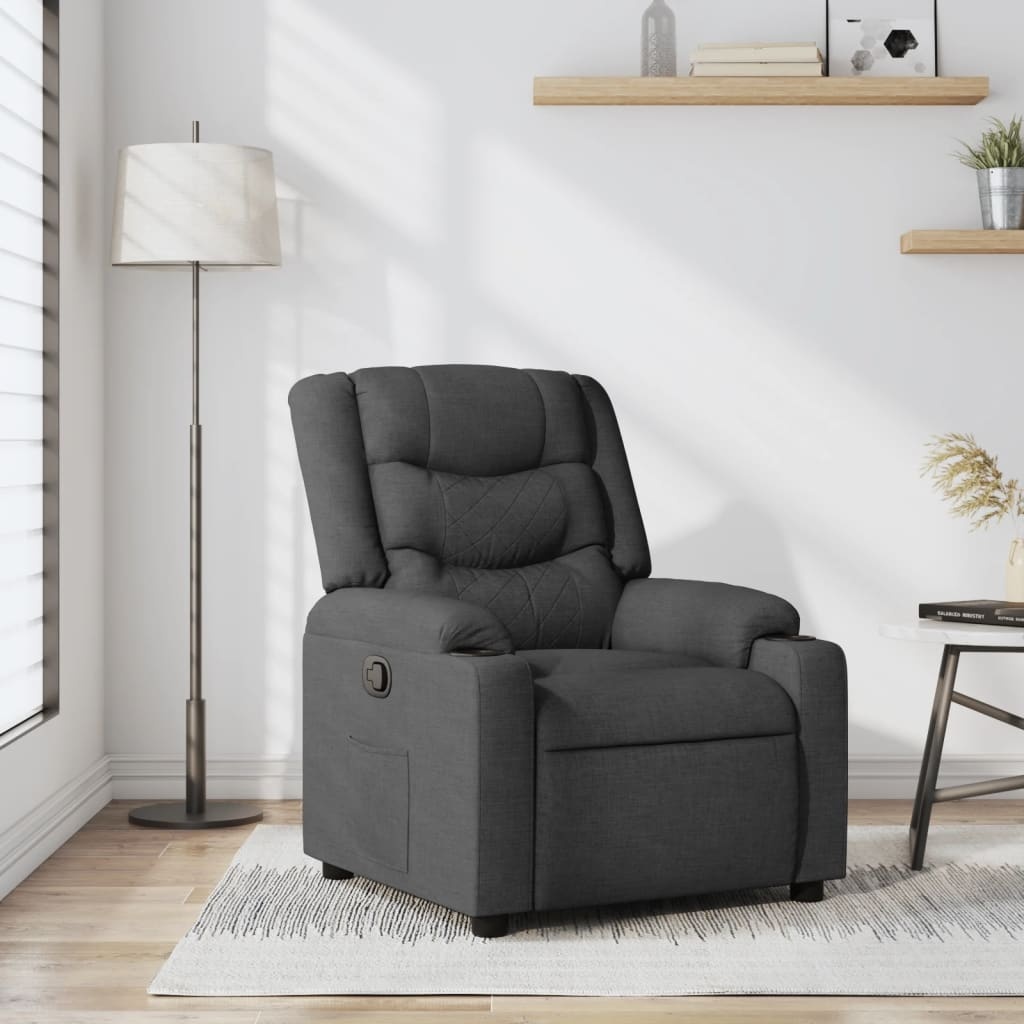 vidaXL Fauteuil, Verstelbaar Stof Donkergrijs - 35% Korting!