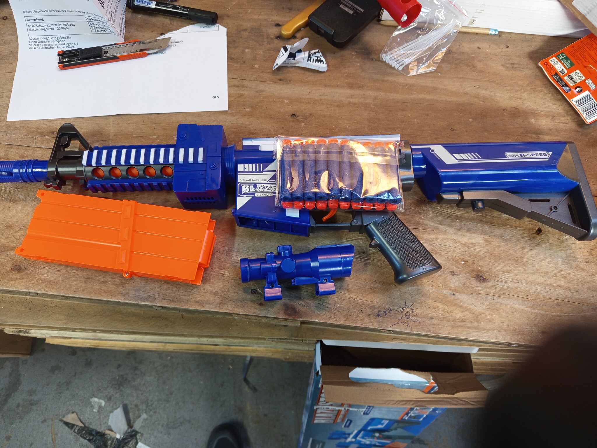 NERF foam pijlen speelgoed machinegeweer - 20 pijlen