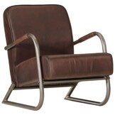 vidaXL Fauteuil Echt Leer Bruin - 35% Korting