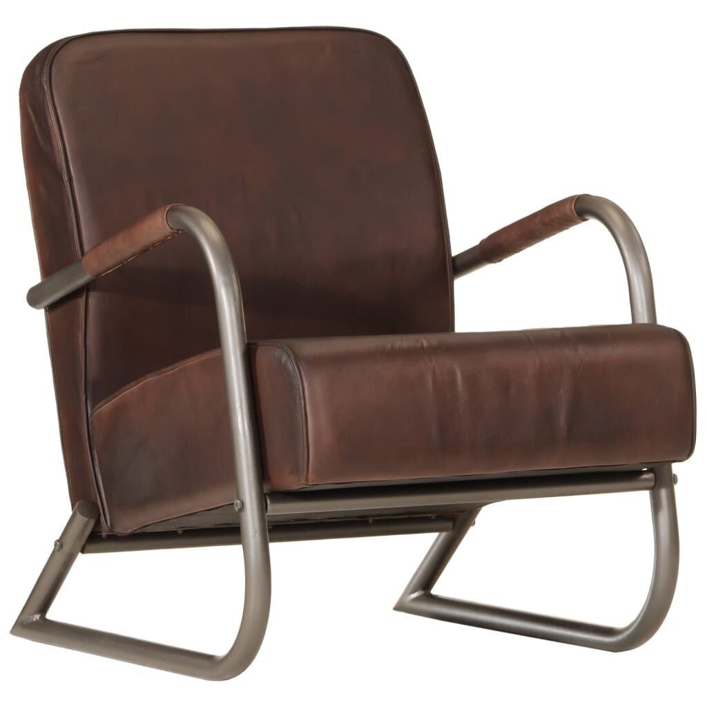 vidaXL Fauteuil Echt Leer Bruin - 35% Korting