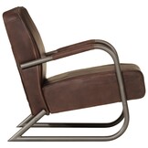 vidaXL Fauteuil Echt Leer Bruin - 35% Korting