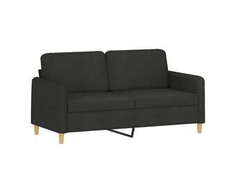 vidaXL 2-zitsbank 140cm Zwart Stoffen - 35% Korting