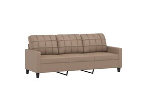 vidaXL Driezitsbank 180 cm kunstleer cappuccinokleurig