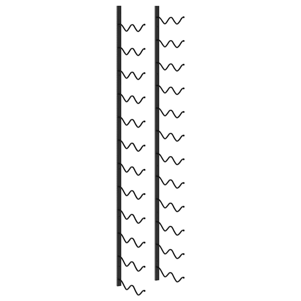 vidaXL Wijnrek voor 24 flessen wandmontage ijzer zwart