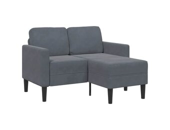 vidaXL 2-zitsbank met ligstoel L-vormig 125 cm fluweel