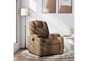 vidaXL Massagestoel Verstelbaar Stof Bruin - 30% Korting!