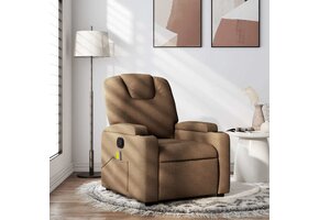 vidaXL Massagestoel verstelbaar stof bruin