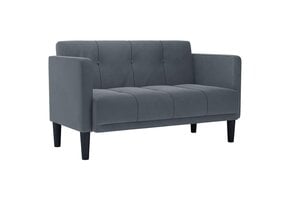 vidaXL Loveseat Bank Donkergrijs Fluweel 111cm - 35% Korting!