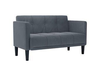 vidaXL Loveseat bank donkergrijs 111 cm fluweel