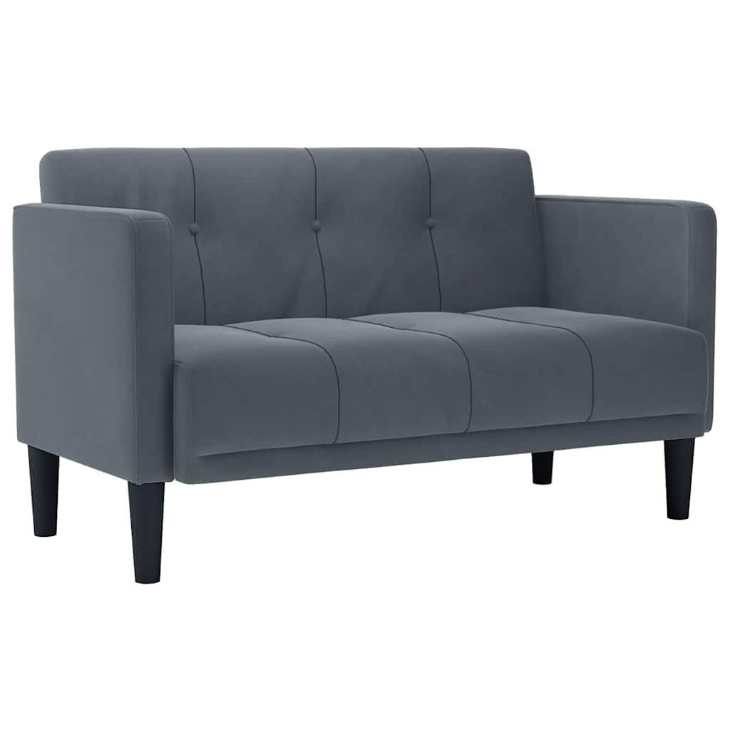 vidaXL Loveseat bank donkergrijs 111 cm fluweel