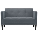vidaXL Loveseat bank donkergrijs 111 cm fluweel