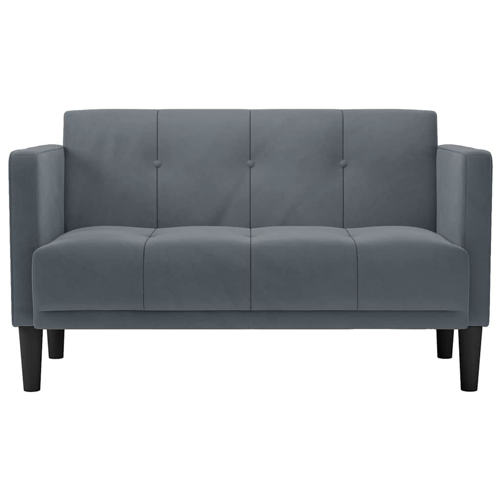 vidaXL Loveseat bank donkergrijs 111 cm fluweel
