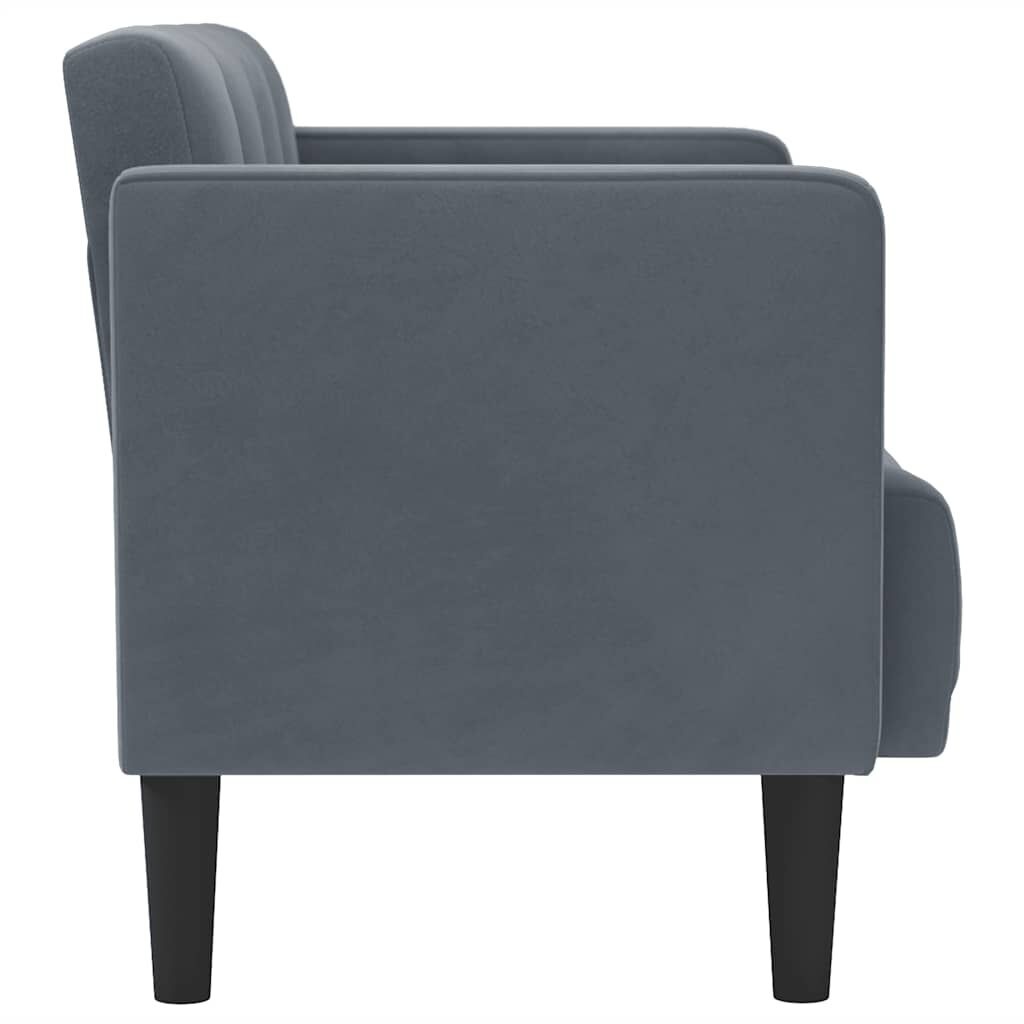 vidaXL Loveseat bank donkergrijs 111 cm fluweel