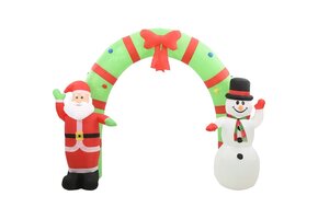 vidaXL Opblaasbare Kerstboog Kerstman & Sneeuwpop - LED 223 cm - 76% Korting