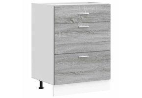 vidaXL Keukenonderkast bewerkt hout grijs 47% Korting