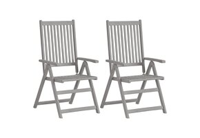 vidaXL Tuinstoelen Acaciahout Grijs - 2 Stuks - 57% Korting