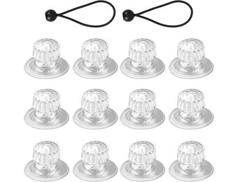 12 stuks zuignappen met schroefdraad, zuignappen met schroefdraad, extra sterk, transparante zuignappen met kartelmoer, zonder boren, voor camper, luifel, auto, decoratie, ophanging, met 2