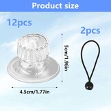 12 stuks zuignappen met schroefdraad, zuignappen met schroefdraad, extra sterk, transparante zuignappen met kartelmoer, zonder boren, voor camper, luifel, auto, decoratie, ophanging, met 2