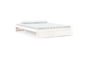 vidaXL Bedframe Massief Hout Wit 160x200 cm - 64% Korting!