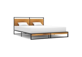VidaXL Bedframe Metaal Zwart 160x200 cm | Nu 64% Korting!