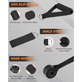 Zacro Weerstandsbandenset, 6 fitnessbanden, set van 6 weerstandsbanden, fitnessband met handvat, enkelriem, deurankerbevestiging, draagtas, fitnessbanden voor krachttraining en fysiotherapie