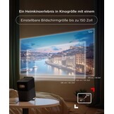 TCL A1s Beamer 4K Full HD, Officieel Google TV (APV/Netflix/Disney), 2x Dolby 8W, 600 ISO Lumen, Bluetooth en WIFI, Autofocus, Trapeziumcorrectie, voor Telefoon- en Gameprojectie, Thuisbioscoop