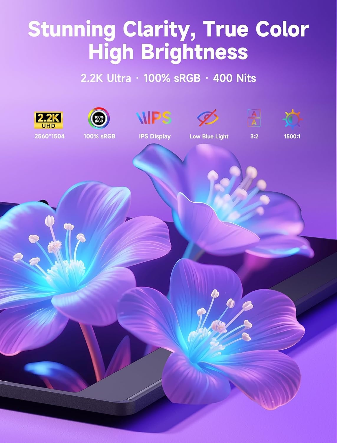 JSAUX FlipGo Pro 13,5 inch Dual Laptop Screen Extender, 2.2K Triple Laptop Monitor Extender, Draagbare IPS Dual-Screen Monitor Compatibel met Windows/MacOS/Linux, Magnetisch ontwerp, DisplayLink